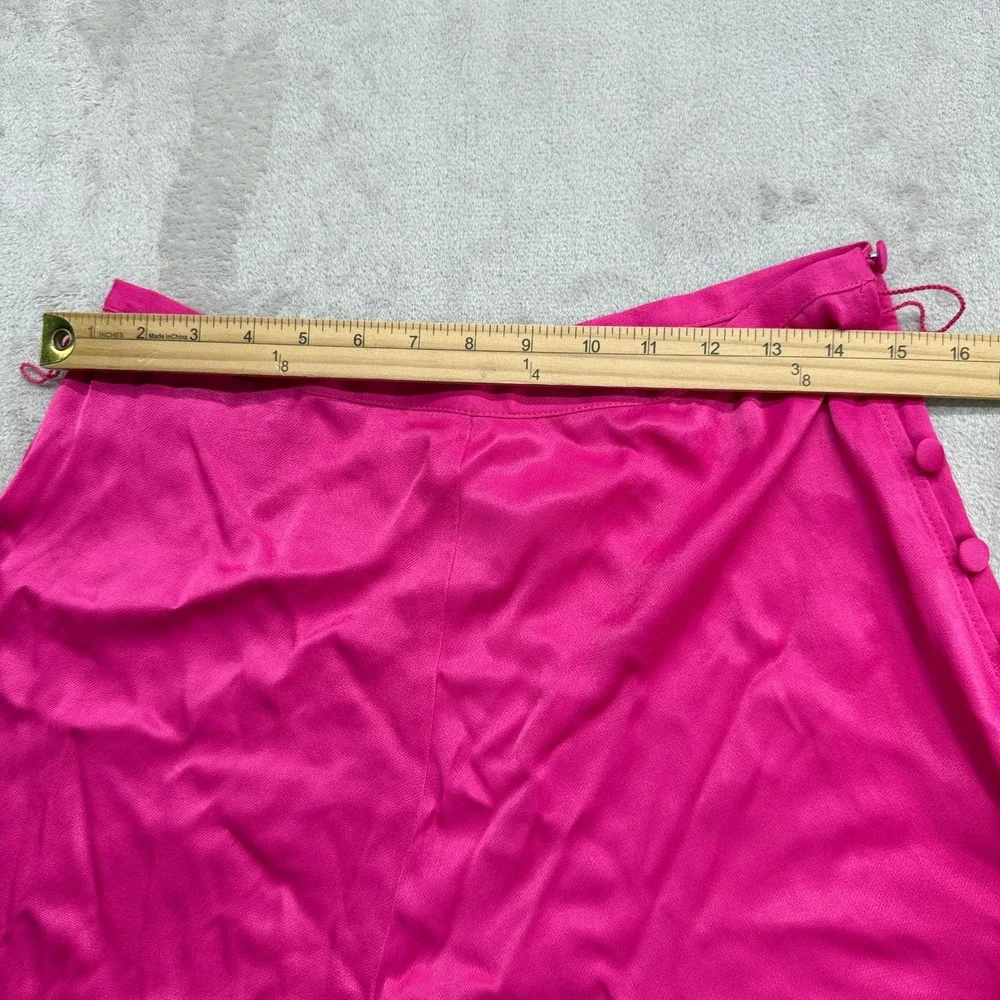 Maeve Anthropologie Shorts Womens 10 Pink Flared Viscose Button Side Barbiecore